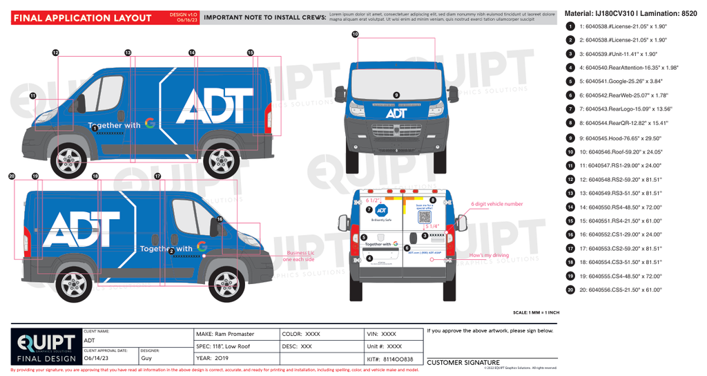 ADT, Promaster 118 Low Roof, Partial wrap