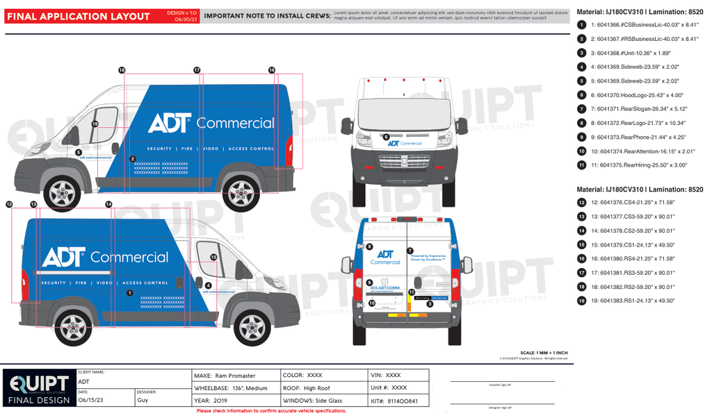 ADT, Promaster 136 High Roof, Partial wrap, Commercial
