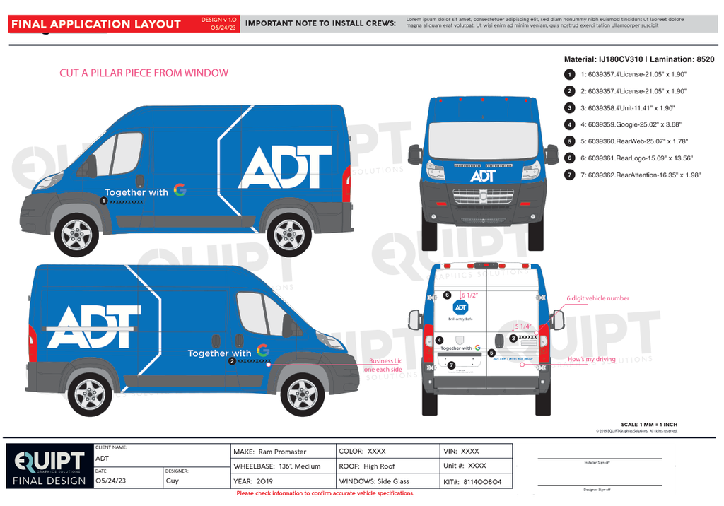 ADT, Promaster 136 High Roof, Rear and Unit, Spot Graphics