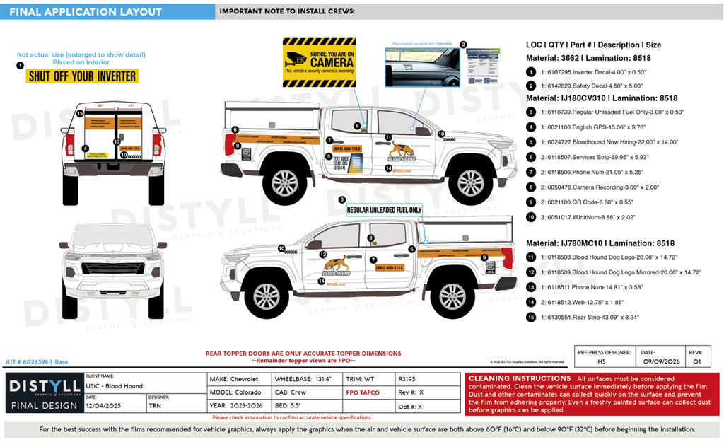 Blood Hound, Chevy, Colorado, WT, Crew Cab, 5ft Bed, 131WB, 2026, Tafco Walk In Topper