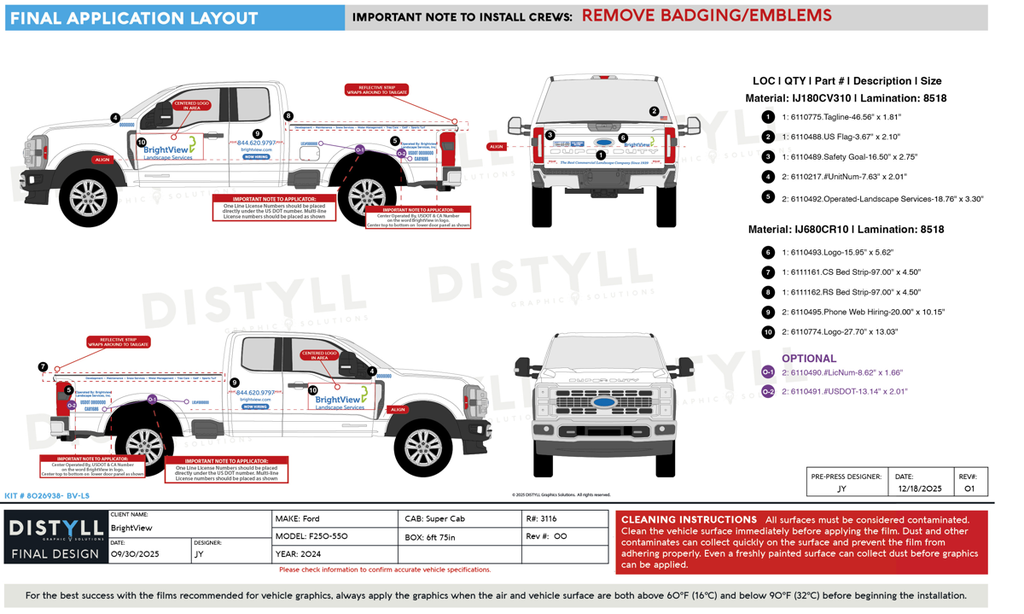 BrightView, Ford, F250-550, Supercab, 6ft75in Bed, 2025