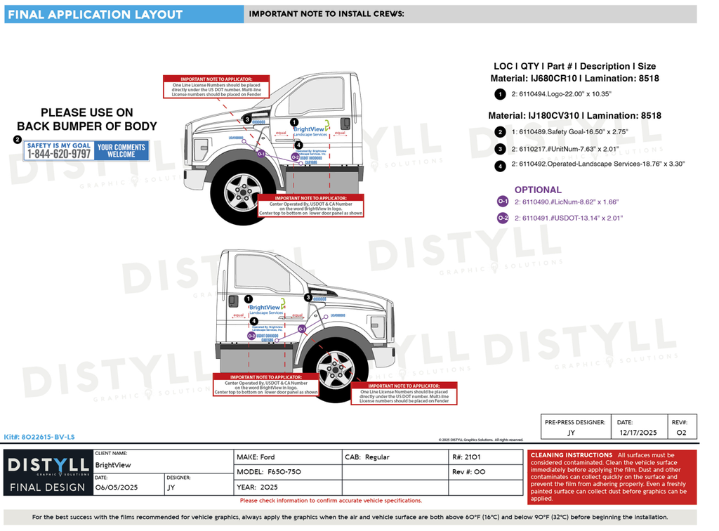 BrightView, Ford, F650-750, Reg Cab Chassis