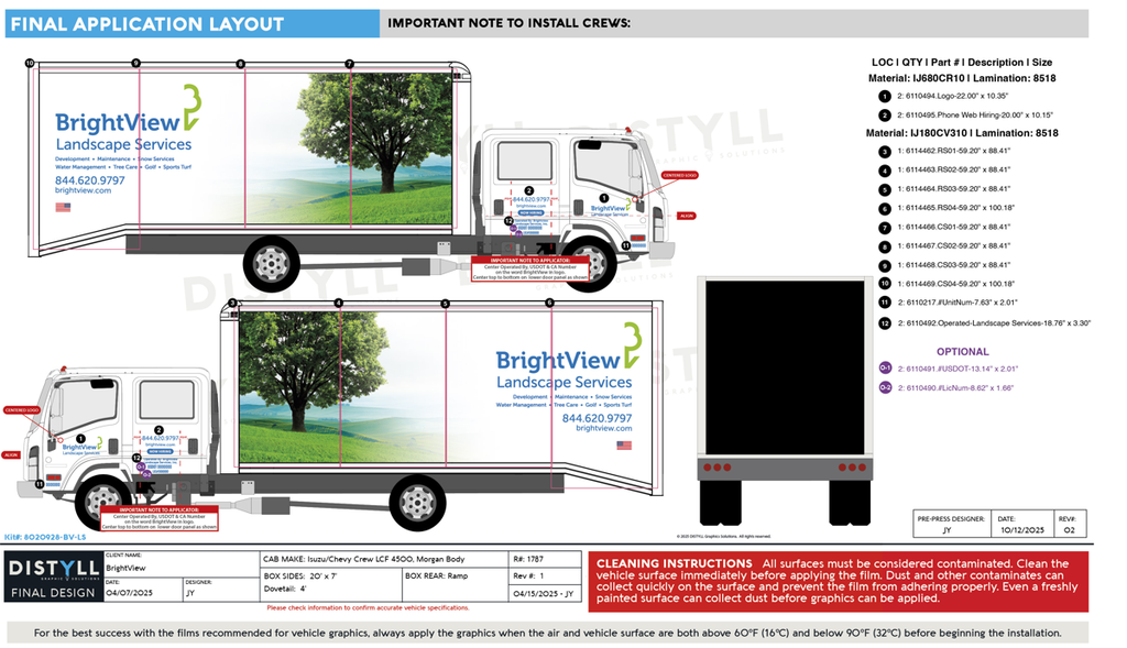 BrightView, Isuzu, NPR HD, Crew Cab, 16ft Box, 4ft Dovetail, 2025