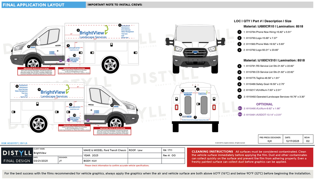 BrightView, Transit, Low Roof Chassis, KUV Body, 2025