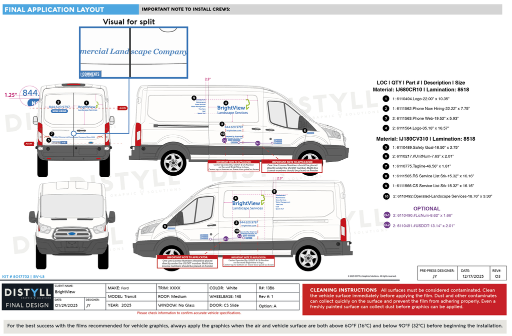 BrightView, Onboarding, Ford, Transit, 148WB, MR, CS Slider, NG, 2025