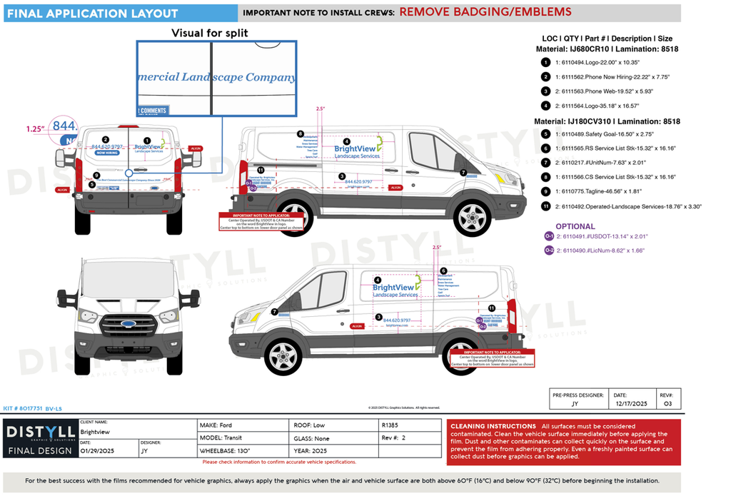 BrightView, Onboarding, Ford, Transit, 130WB, LR, CS Slider, NG, 2025