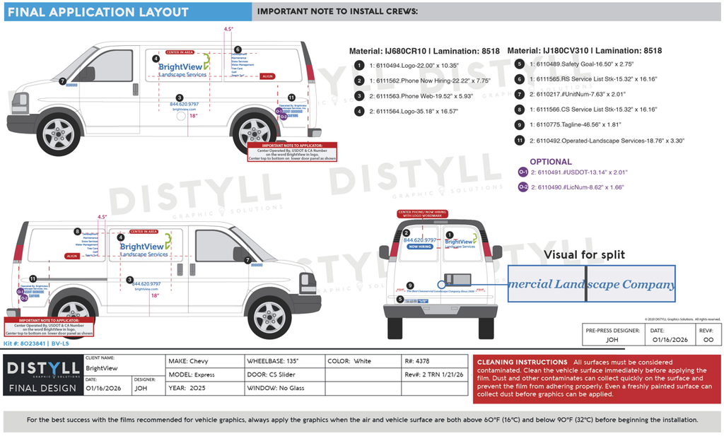 BrightView, Chevy, Express, 135WB, CS Slider, NG, 2025