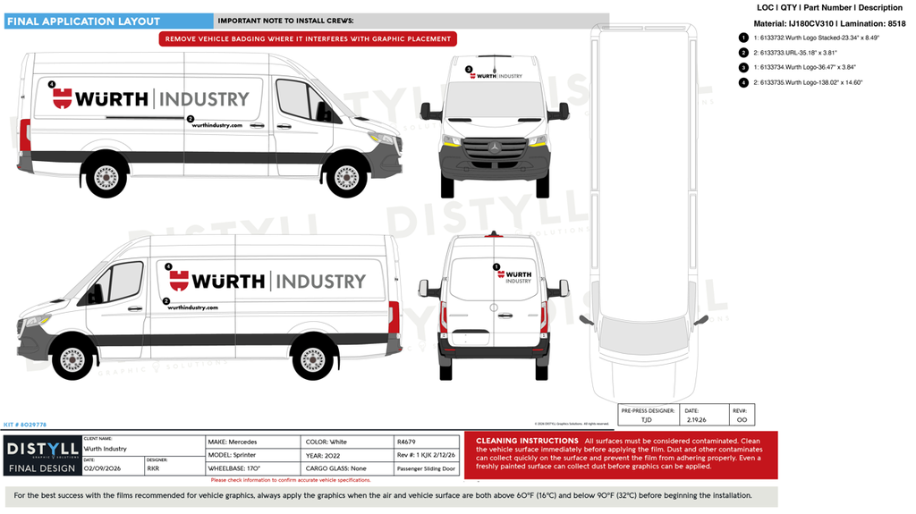 Wurth Industry, Mercedes, Sprinter, NG, 170WB, Pass Sliding Door, 2022