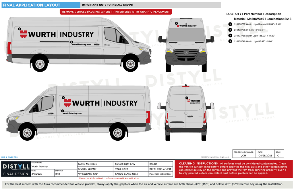 Wurth Industry, Mercedes, Sprinter, NG, 170WB, Pass Sliding Door, LightGrey, 2022
