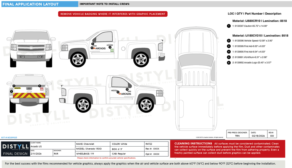 Arcadis US, Chevrolet, Silverado, 1500, WT, Regular Cab, 6_5ft bed, 119WB, 2013