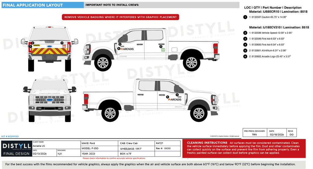 Arcadis US, Ford, F350, All Trim levels, Crew Cab, 6_75ft Box, 159_7WB, 2023