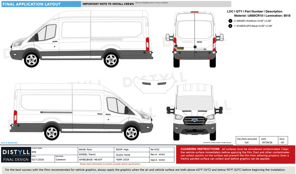 DTE, HPP ONLY, Ford, Transit, 148 EXTD, HR, CS Slider, NG, 2026