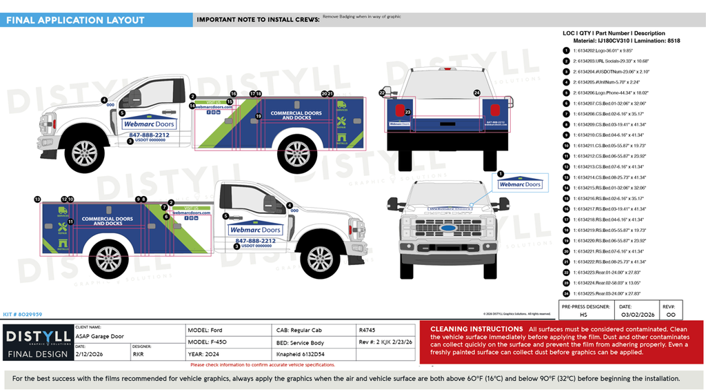 ASAP Garage Door Repair, Ford, F450, Regular Cab, 205WB, 2024