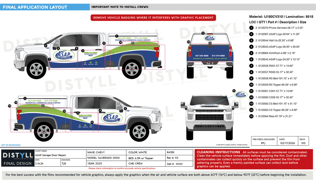 ASAP Garage Door Repair, Chevy, Silverado, Crew Cab, Topper, 2025