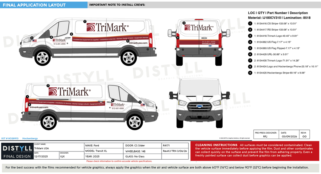 TriMark, Ford, Transit, XL, LR, 148WB, CS Slider, NG, 2025