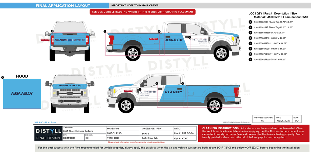ASSA Abloy Entrace Systems, Ford, F250, Crew Cab, 8ft Bed, 175_9WB, 2026
