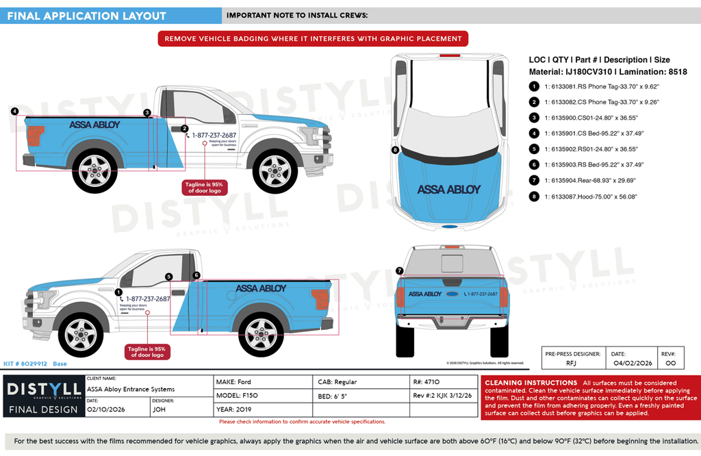 ASSA Abloy Entrance Systems, Ford F150, Reg Cab, 6ft 5in Bed, 2019