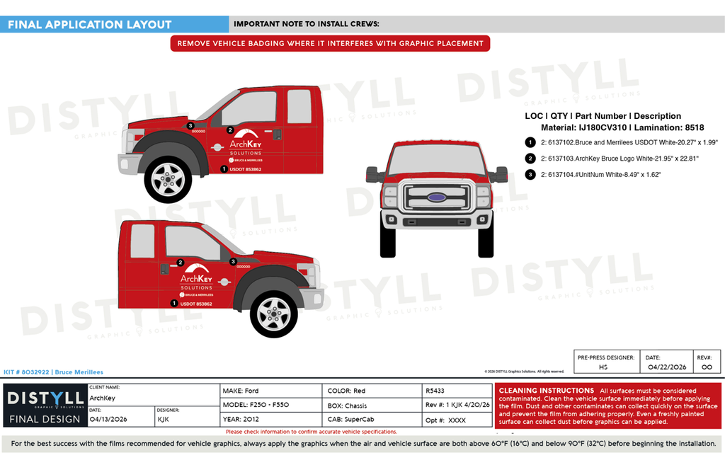 ArchKey, Bruce Merillees, Ford, F-250-F550, SuperCab, Chassis, 2012