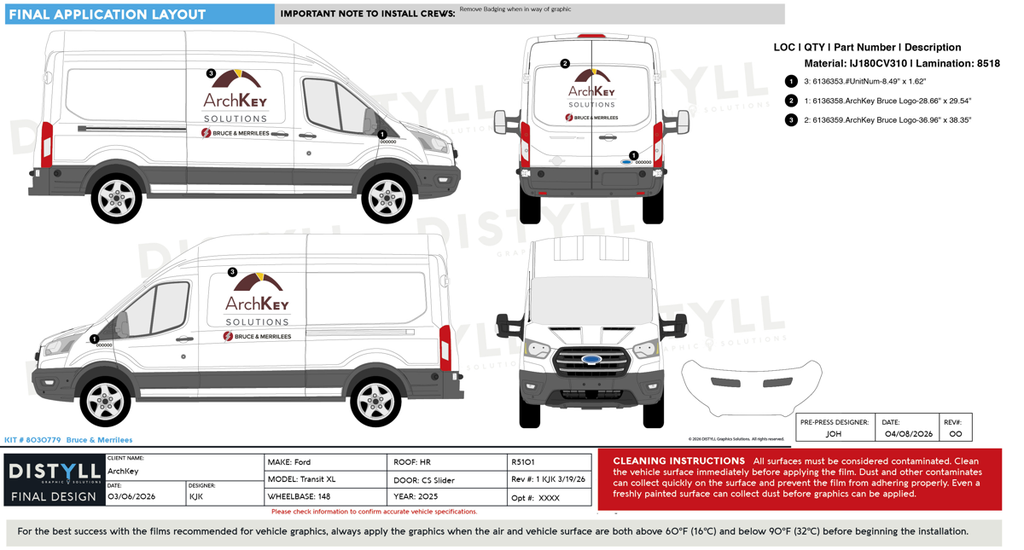ArchKey, Ford, Transit XL, HR, 148, CS Slider, NG, 2026