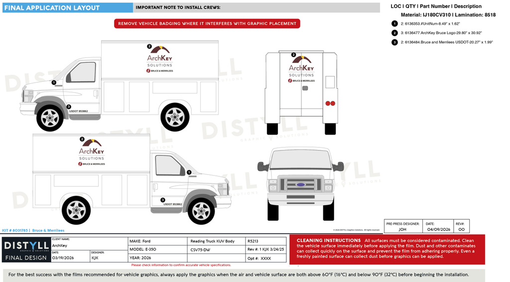 ArchKey, Ford, E-450, KUV Body, Reading, CSV75-DW, 2026