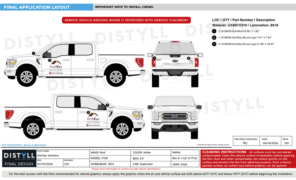 ArchKey, Ford, F150, Supercrew, 5_5ft bed, 145_4WB, 2026