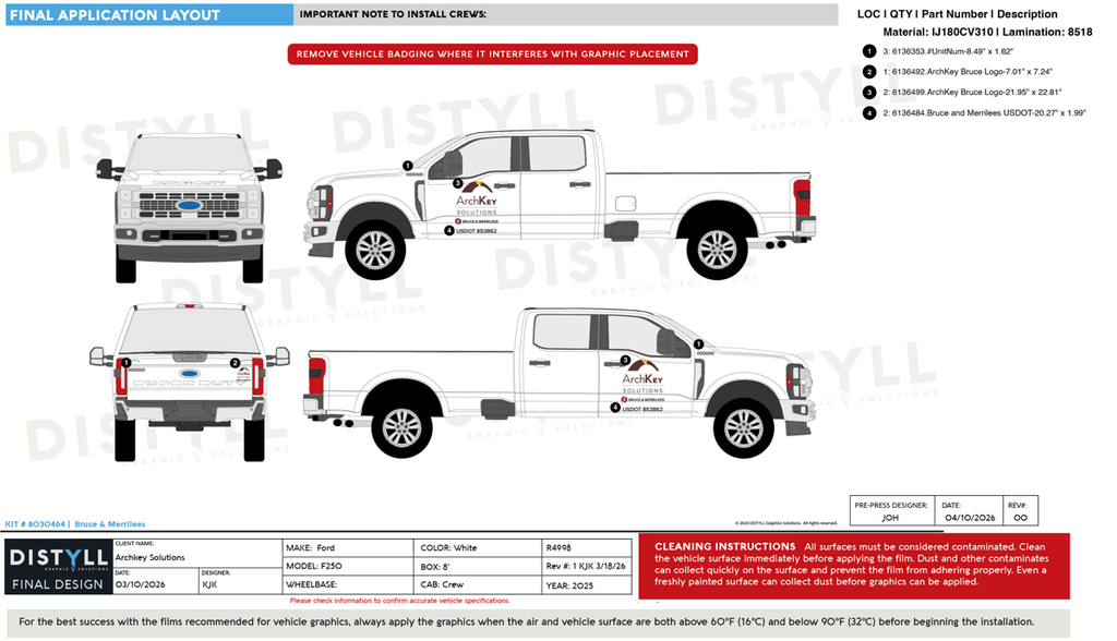 ArchKey, Ford, F250, Crew cab, 8ft bed, 2025