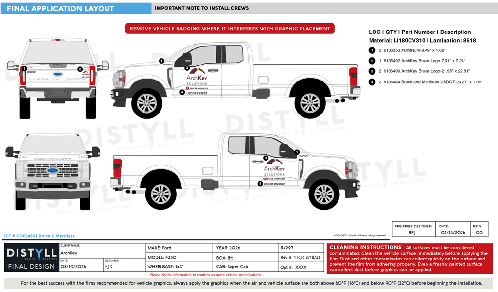 ArchKey, Ford, F-250, Super Cab, 8ft Bed, 164WB, 2026