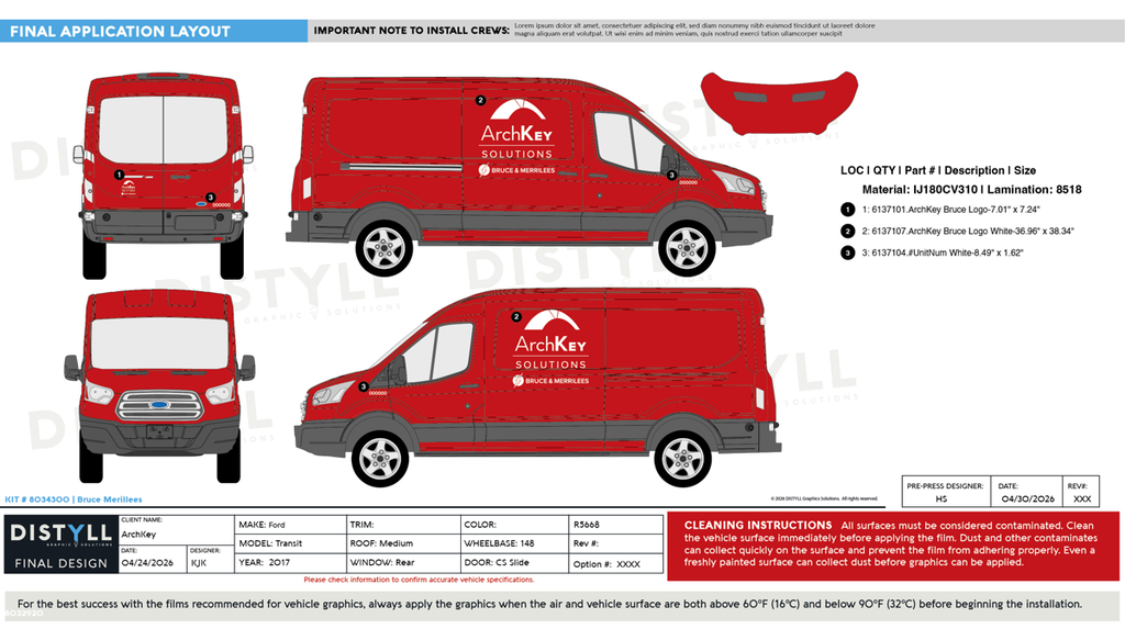 ArchKey, Bruce Merillees, Ford, Transit, 148WB, CS Slider, NG, 2017