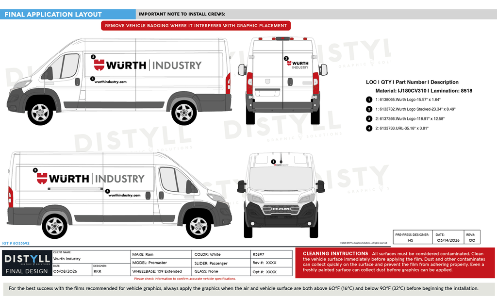 Wurth Industry, Ram, Promaster, 159WB Extended, CS Slider, NG, 2023