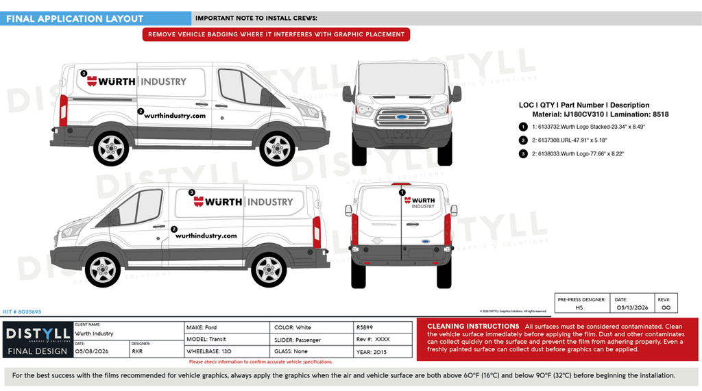 Wurth Industry, Ford, Transit, 130WB, CS Slider, NG, 2015