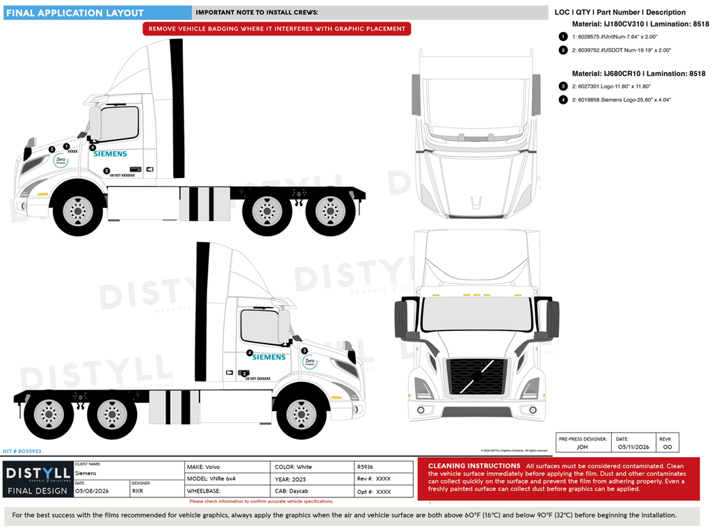 Siemens, Volvo, VNRe, 6x4, Daycab, 2025