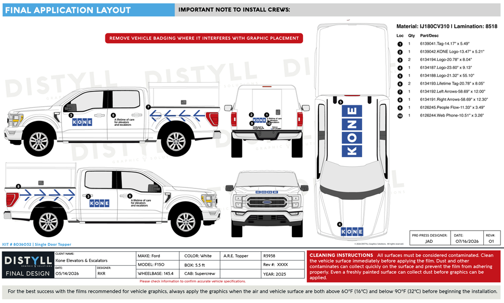 Kone Elevators and Escalators, Ford, F-150, 145WB, SuperCrew, 5ft Bed, ARE, DCU, 26in Single Door Topper