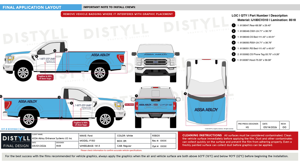 ASSA Abloy, Ford, F150, 8ft bed, 141_5WB, 2025-2026