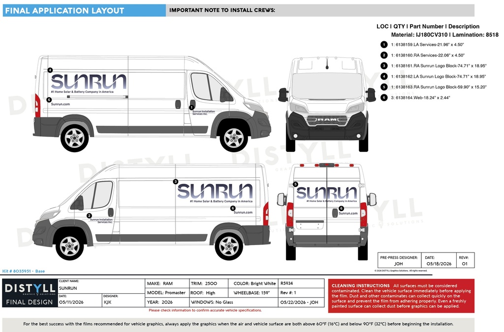 SUNRUN, RAM, Promaster, 159WB, HR, CS Slider, NG