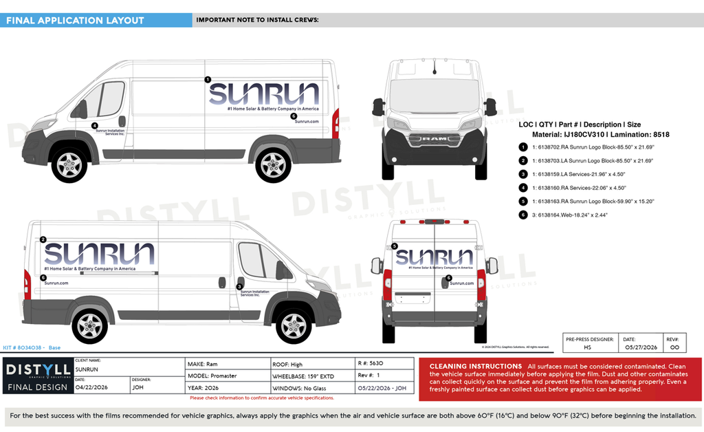 SUNRUN, RAM, Promaster, HR, 159EXT WB, Pass Slider, NG, 2026