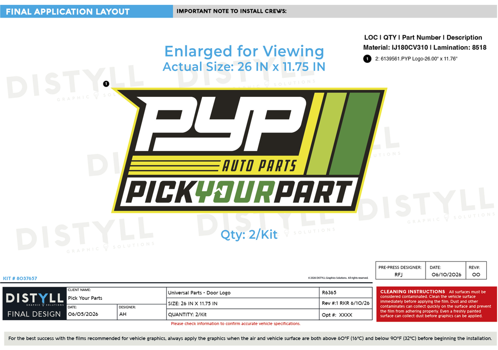 PYP, Door Logos, Universal Part