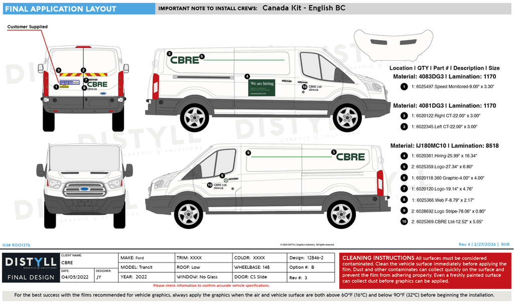 CBRE, English BC Canada, Ford, Transit, 148 WB, All Roof Heights, Spots, 2023