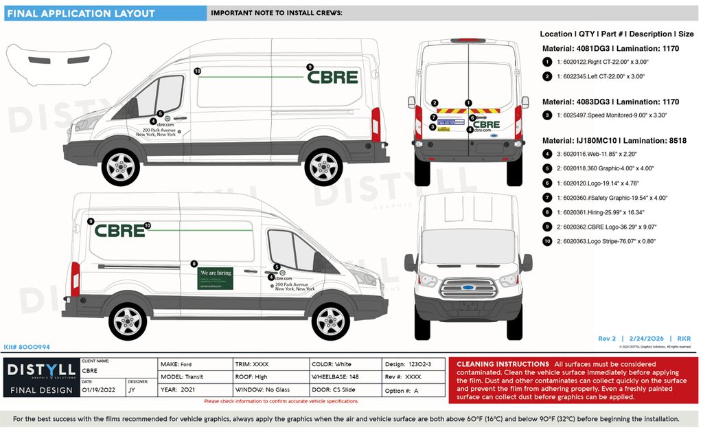CBRE, Ford Transit, High Roof, 148 WB, CS Slide, No Glass, 2021-, Spot