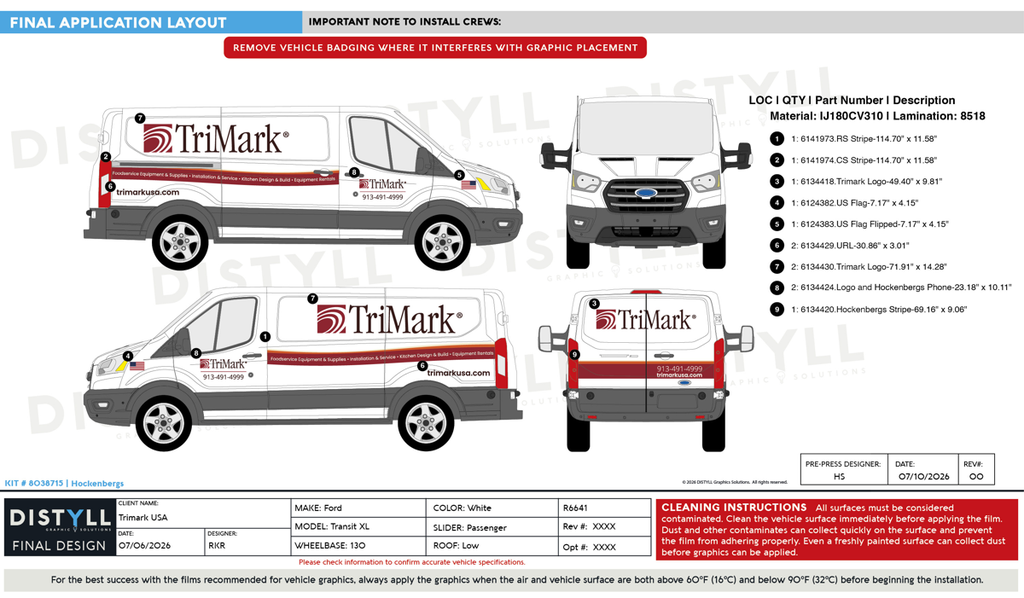 Trimark USA, Ford, Transit, 130WB, CS Slider, NG, 2026-2027