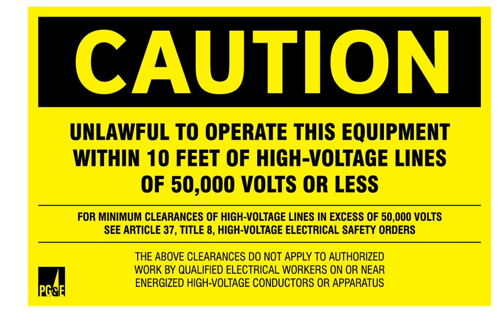 10 Foot Rule Caution High Voltage For Mobile Cranes-6_99 x 4_49
