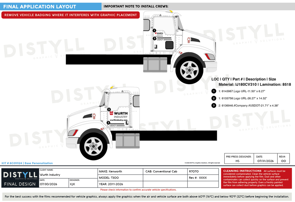 Wurth Industry, Kenworth, T300, Conventional Cab, Flatbed, 2011-2026