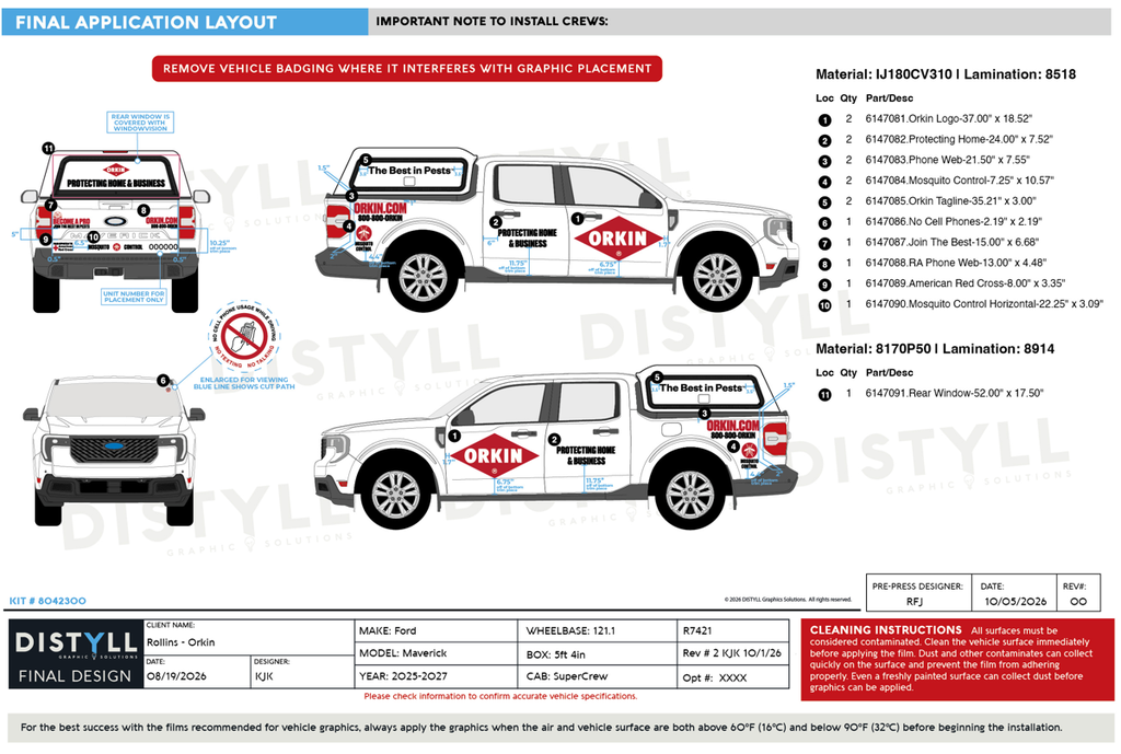 Rollins, Orkin, Ford, Maverick, SuperCrew, 54inBox, 121_1WB, LTA Topper w Rear Glass, 2025-2026