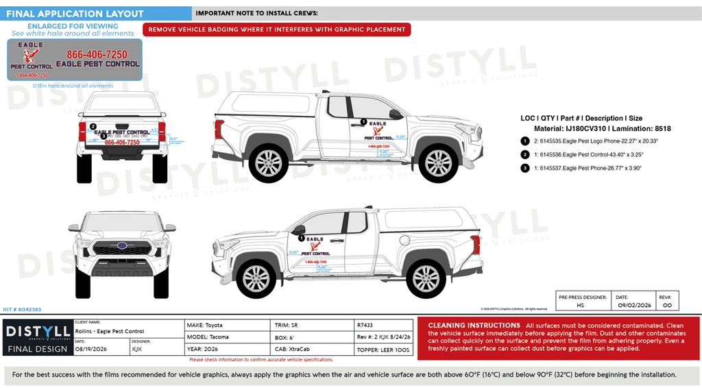 Rollins, Eagle Pest Control, Toyota, Tacoma, SR, XtraCab, 6ft Bed, 131_9WB, LEER 100S Topper