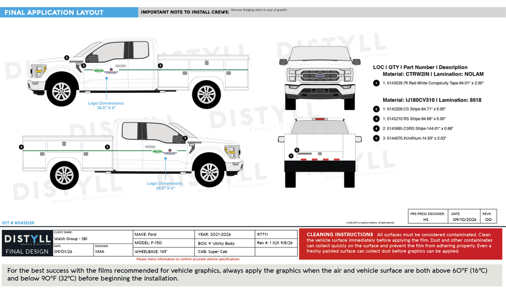 Walsh Group, SBI, Ford, F150, SuperCab, 6_5 Bed, 145WB, Utility Body, 2021-2026