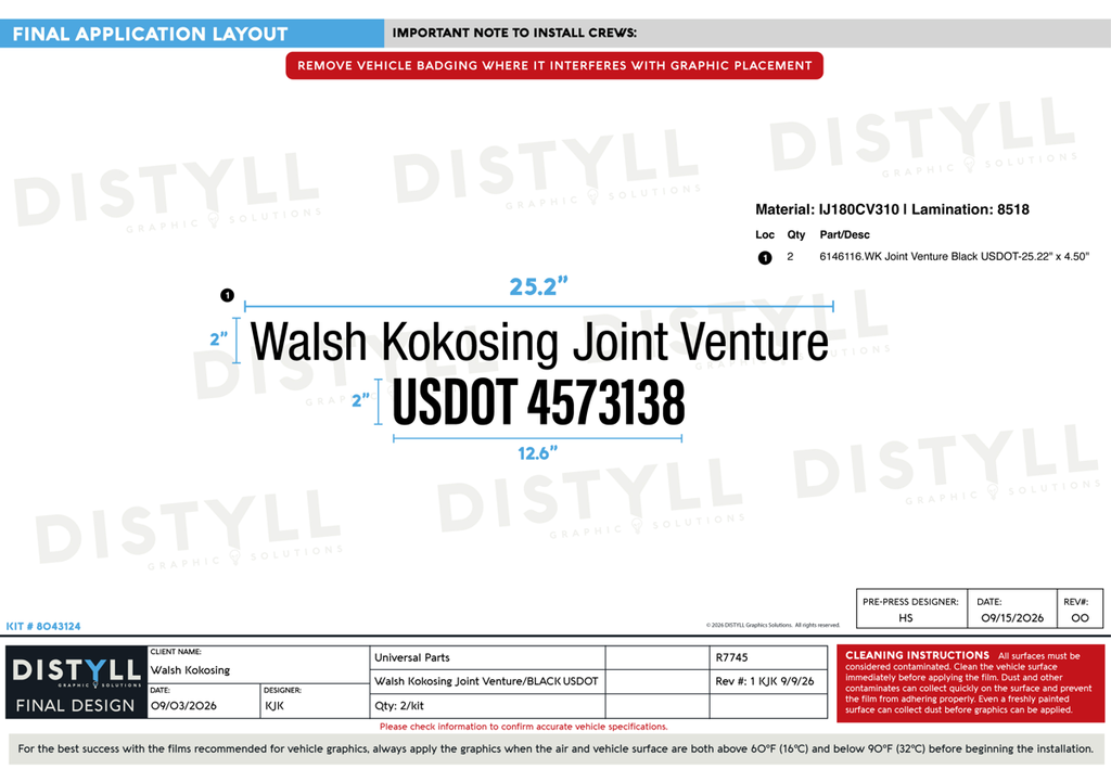 Walsh Group, Walsh Kokosing, Black USDOT