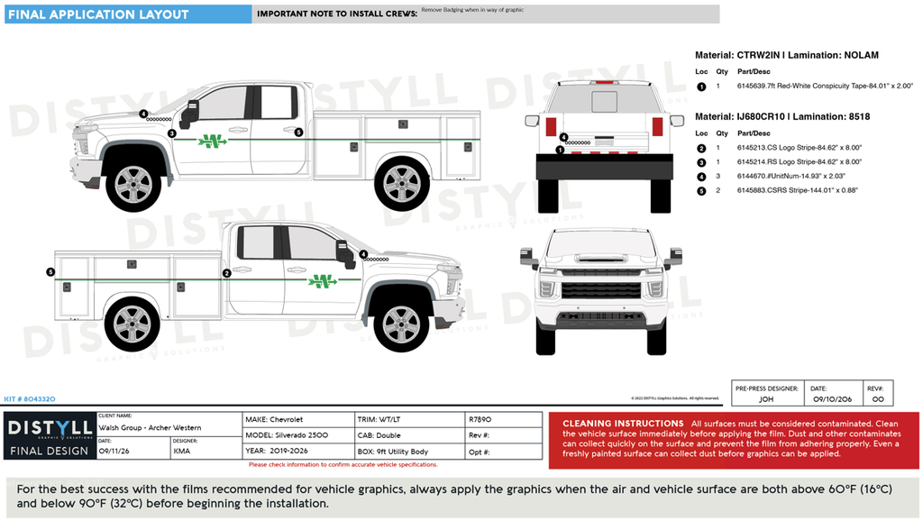 Walsh Group, Archer Western, Chevrolet, Silverado 2500 HD, WT, LT, Double Cab, 9ft Utility Body, 2019-2026