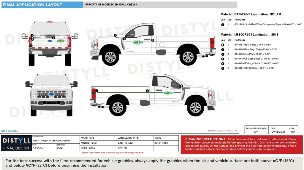 Walsh Group, Walsh Construction, Ford, F250, Regular Cab, 8ft Bed, 141_5WB, 2026