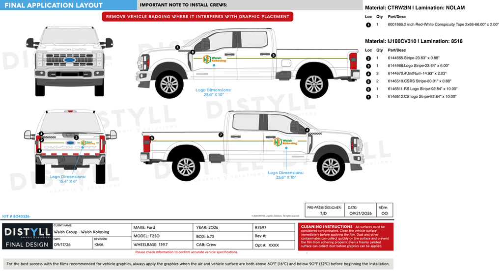 Walsh Group, Walsh Kokosing, Ford, F250, Crew Cab, 6_75ft bed, 159_7WB, 2026