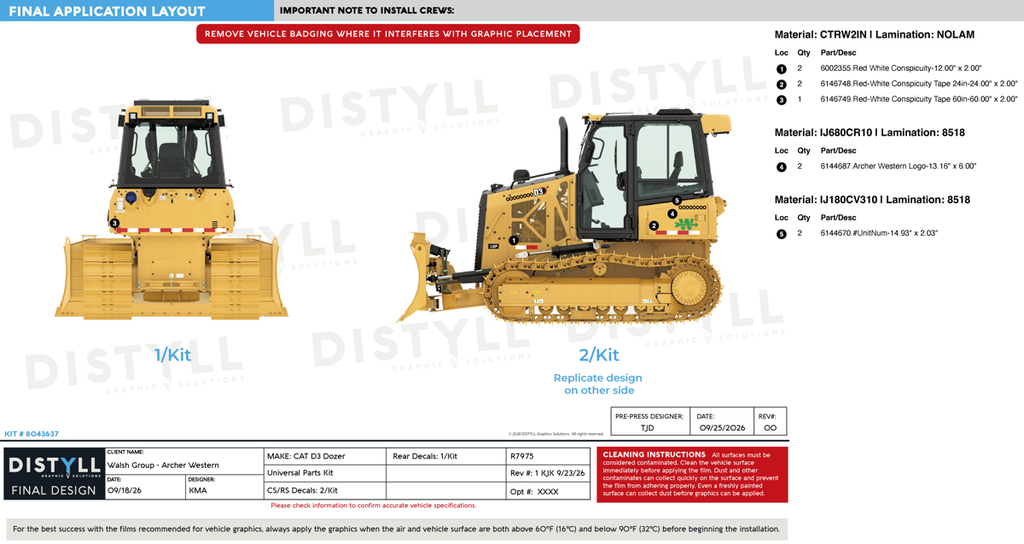 Walsh Group, Archer Western, Universal Parts, CAT D3 Dozer