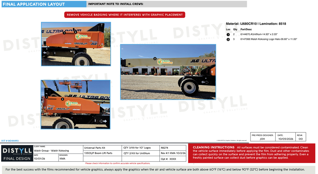 Walsh Group, Walsh Kokosing, 1350SJP Boom Lift, Universal Parts